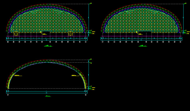 巴音郭楞跨度110米，拱高35_7米煤棚网架